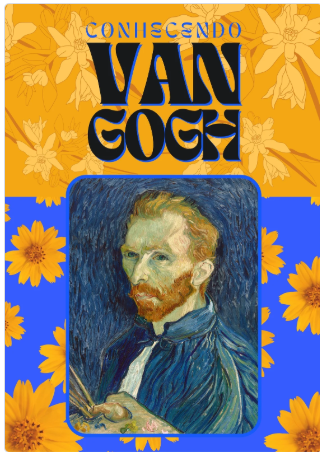Capa de material Conhecendo Van Gogh com autorretrato do artista